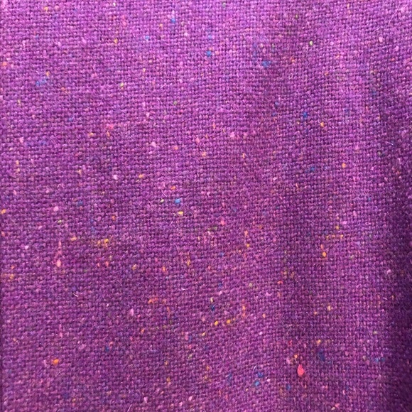 Vintage 80s Retro Purple Statement Full Oversized Wool Maxi Trench Coat Sz L - Picture 6 of 6